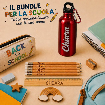 Bundle Kit Matite+Righello+Borraccia Personalizzati