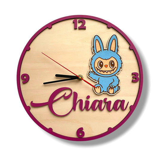 Orologio da parete LABUBU AZZURRO - Personalizzato con NOME