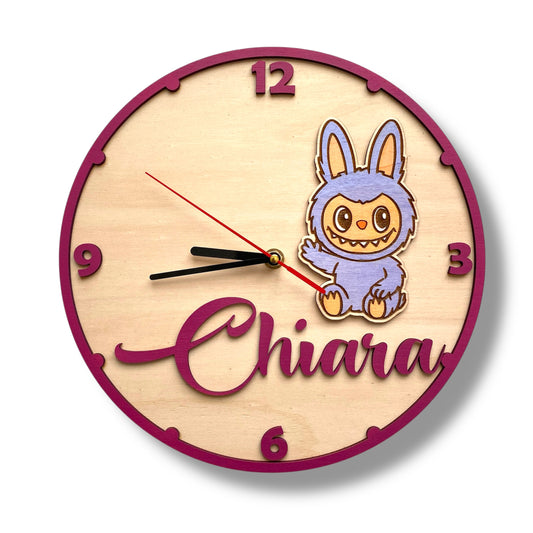 Orologio da parete LABUBU LILLA - Personalizzato con NOME