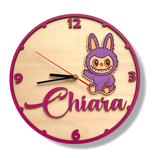 Orologio da parete LABUBU VIOLA - Personalizzato con NOME