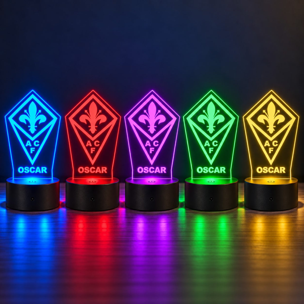 Lampada Led Calcio - FIORENTINA - Personalizzata con NOME