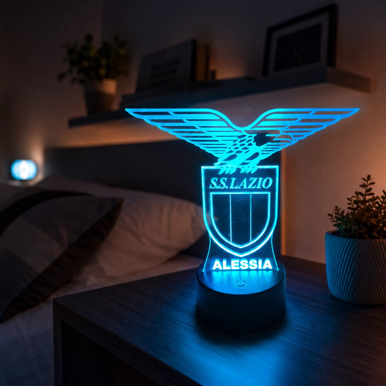 Lampada Led Calcio - LAZIO - Personalizzata con NOME