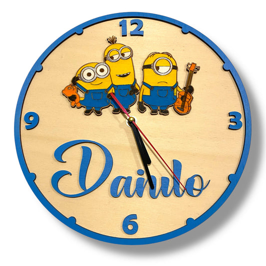Orologio da parete MINIONS - Personalizzato con NOME
