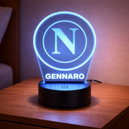 Lampada Led Calcio - NAPOLI - Personalizzata con NOME