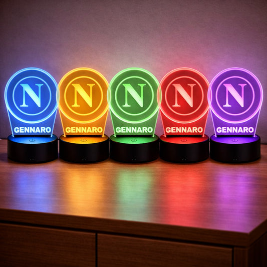 Lampada Led Calcio - NAPOLI - Personalizzata con NOME