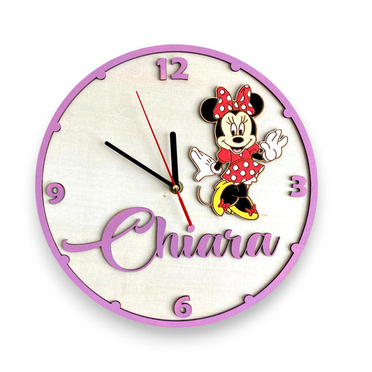 Orologio da parete Minnie - Personalizzato con NOME