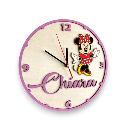 Orologio da parete Minnie - Personalizzato con NOME