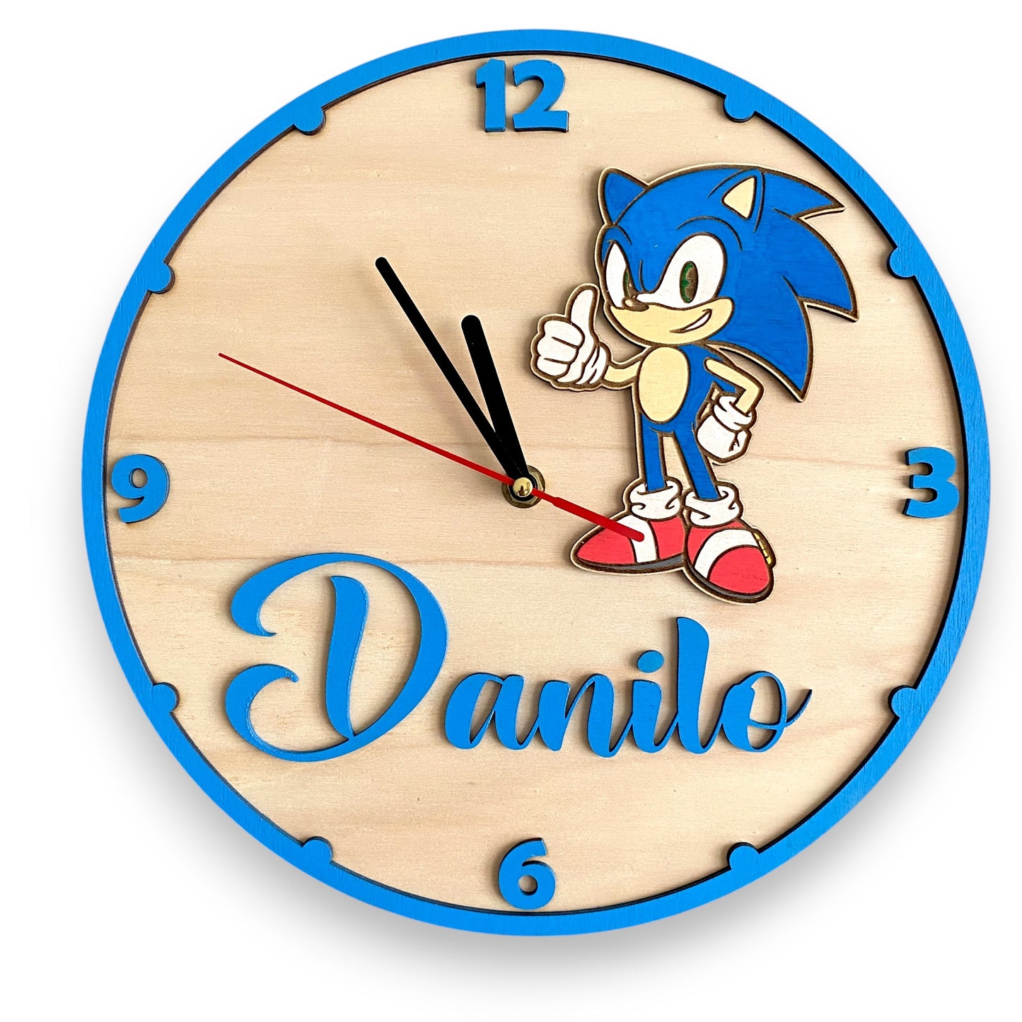 Orologio da parete Sonic - Personalizzato con NOME