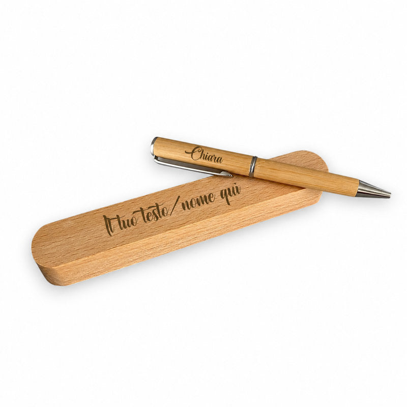 Penna in legno con custodia - Personalizzate