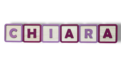 Lettera incorniciata Realizzazione NOME PERSONALIZZATO in legno