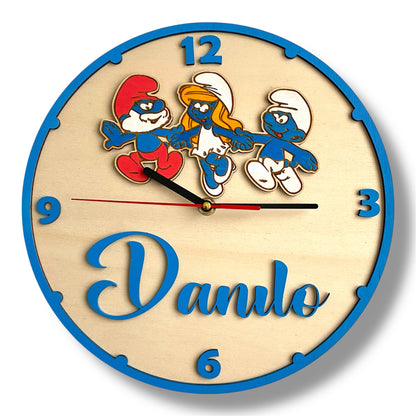 Orologio da parete Puffi - Personalizzato con NOME