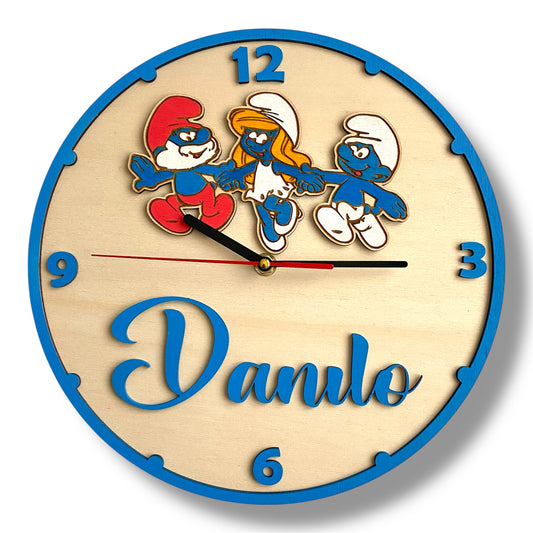 Orologio da parete Puffi - Personalizzato con NOME