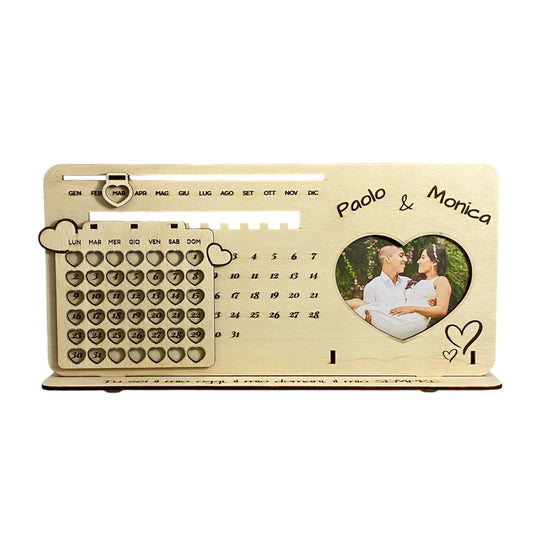 Calendario Perpetuo in legno - PER COPPIA - REGALO PERSONALIZZATO