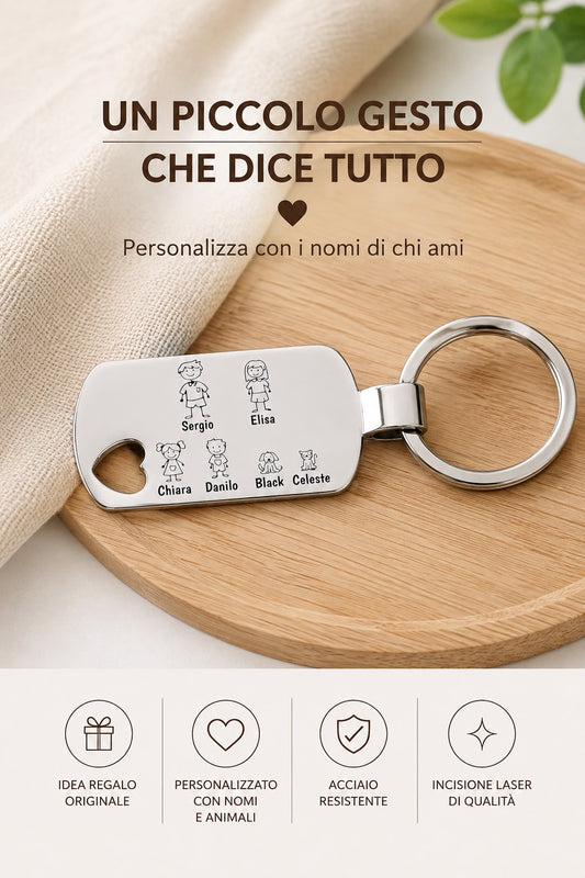 Portachiavi FAMIGLIA  - Personalizzato con NOMI