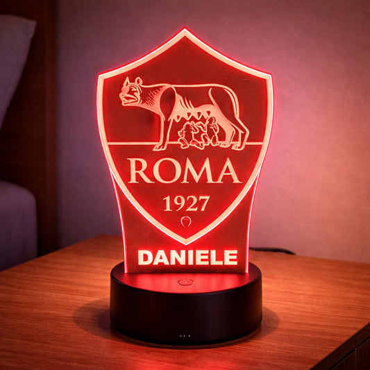 Lampada Led Calcio - ROMA - Personalizzata con NOME