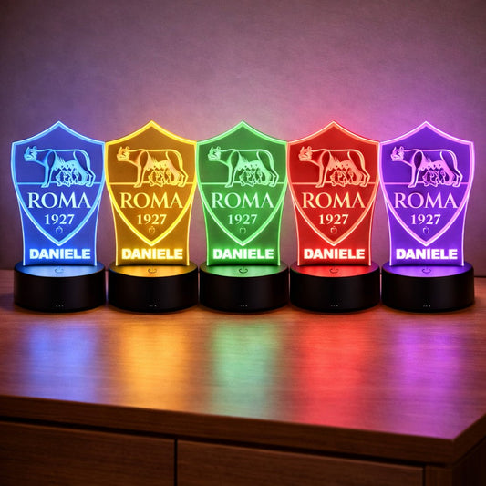Lampada Led Calcio - ROMA - Personalizzata con NOME