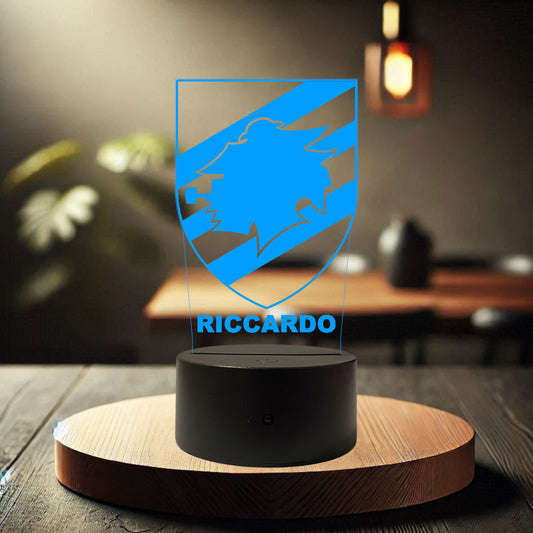 Lampada Led Calcio - Sampdoria - Personalizzata con NOME