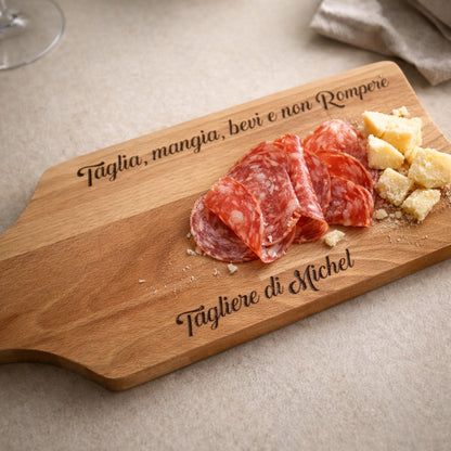 Tagliere Artigianale in Legno Personalizzato con Incisione – Regalo Elegante Cucina