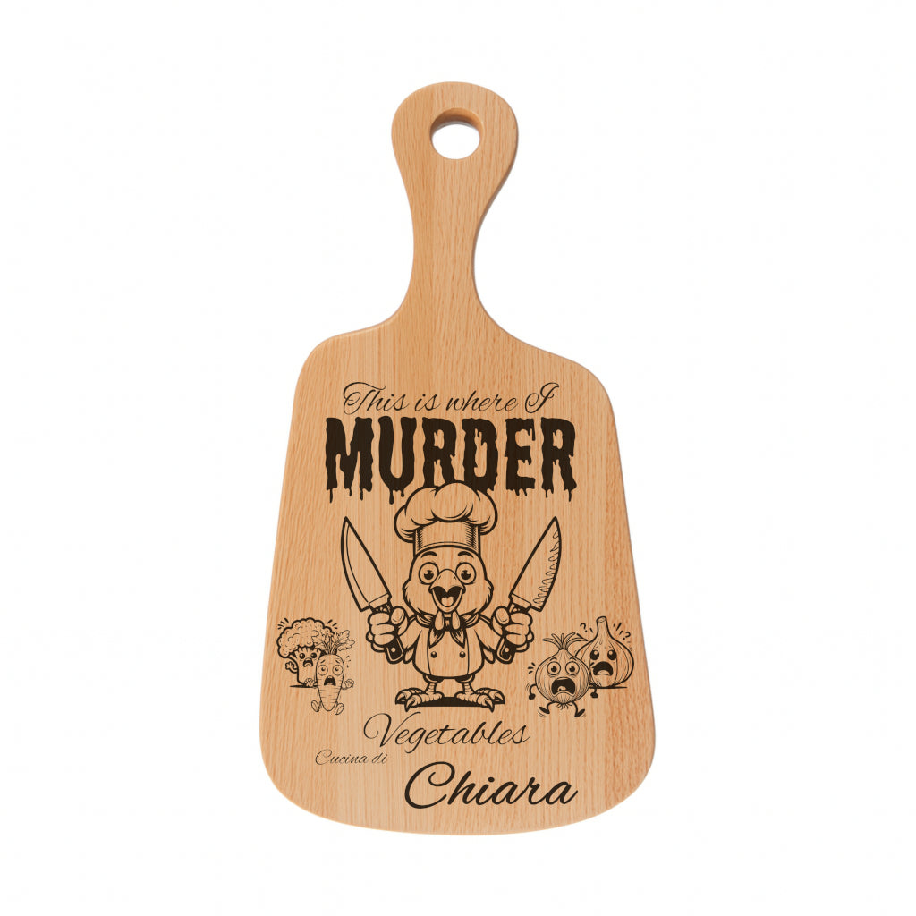 Tagliere in FAGGIO - Murder Pollo - Personalizzato (Art.10)