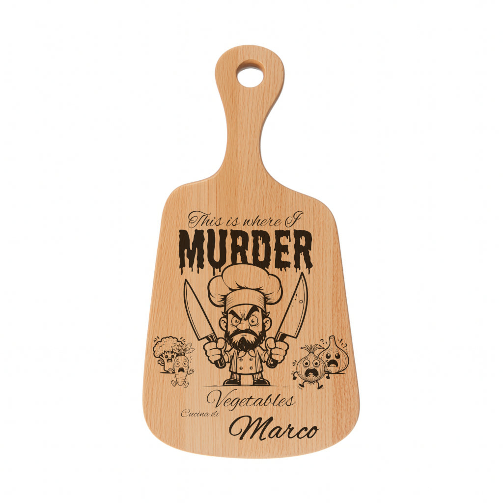 Tagliere in FAGGIO - Murder Uomo - Personalizzato (Art.10)