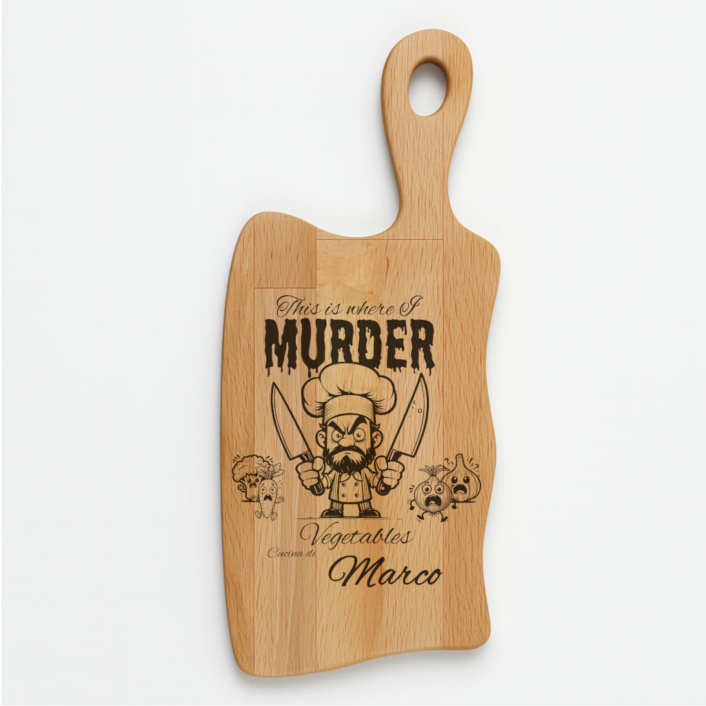 Tagliere in FAGGIO - Murder Uomo - Personalizzato (Art.37)