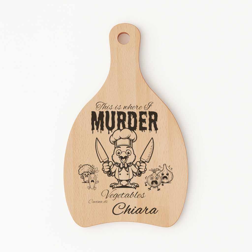 Tagliere in FAGGIO - Murder Pollo - Personalizzato (Art.50)
