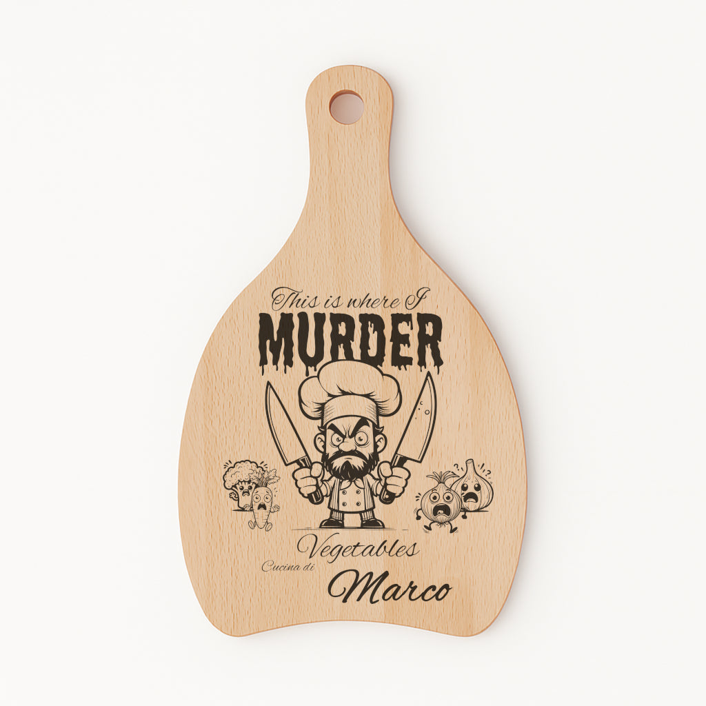 Tagliere in FAGGIO - Murder Uomo - Personalizzato (Art.50)