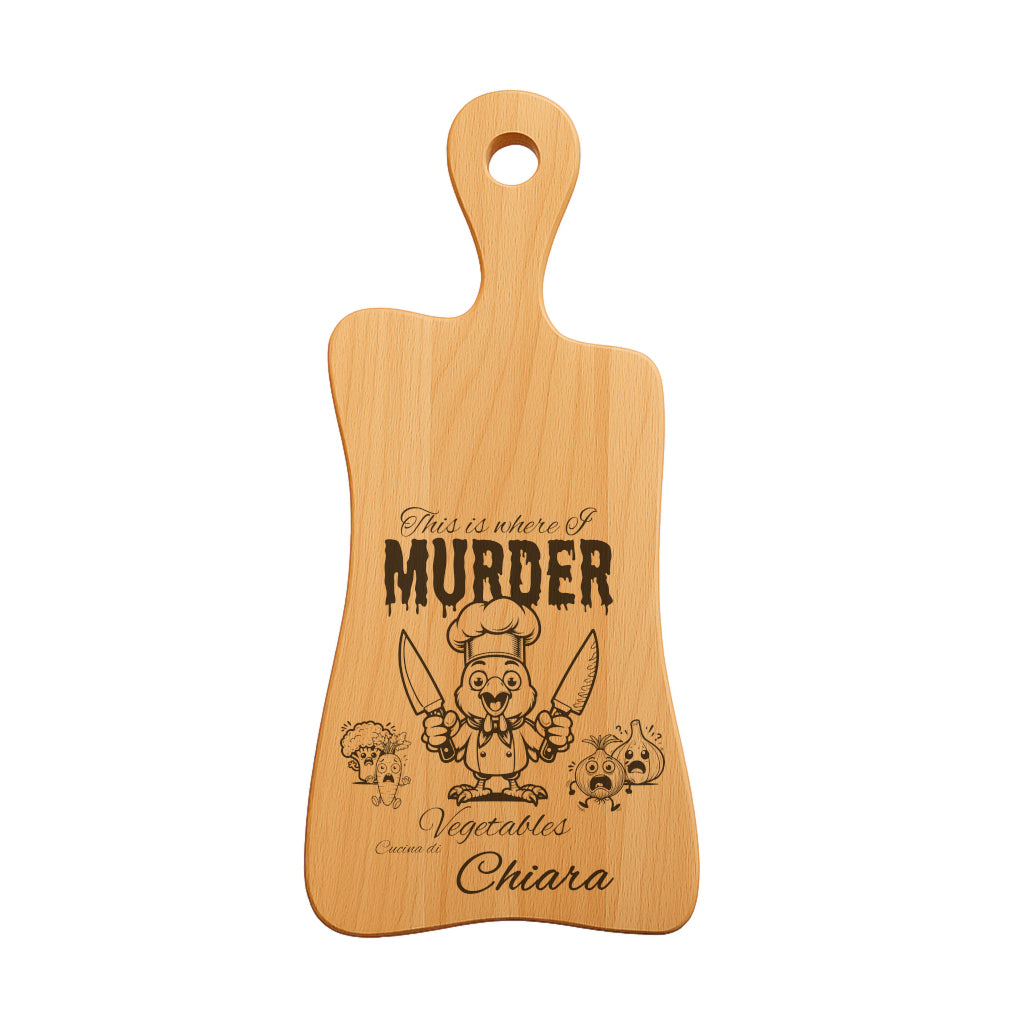 Tagliere in FAGGIO - Murder Pollo - Personalizzato (Art.7)