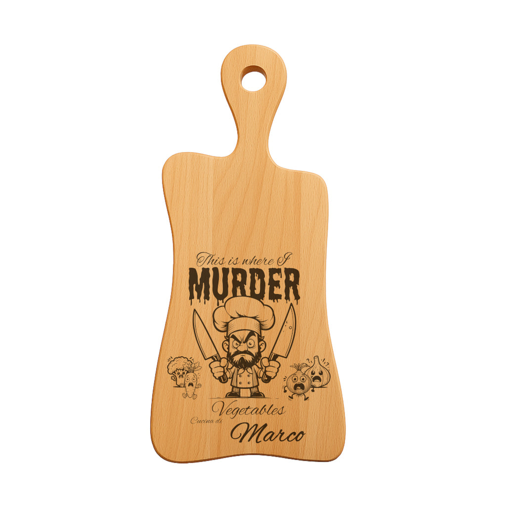 Tagliere in FAGGIO - Murder Uomo - Personalizzato (Art.7)