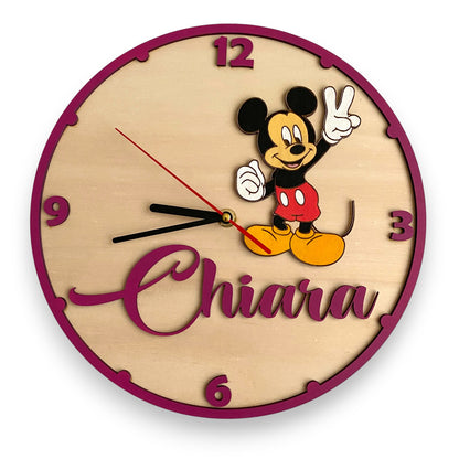 Orologio da parete Topolino - Personalizzato con NOME