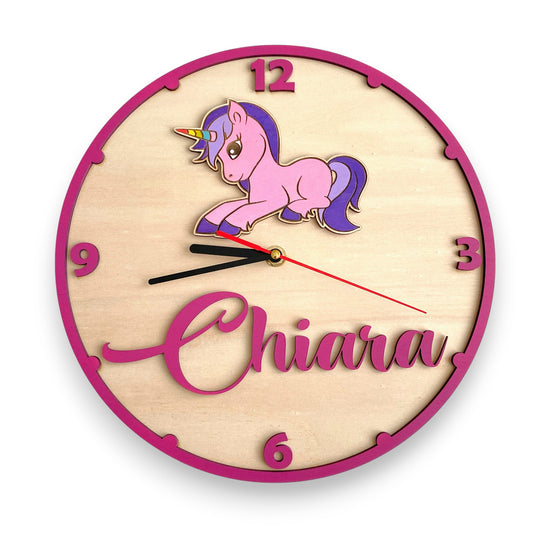Orologio da parete Unicorno - Personalizzato con NOME