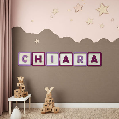 Lettera incorniciata Realizzazione NOME PERSONALIZZATO in legno