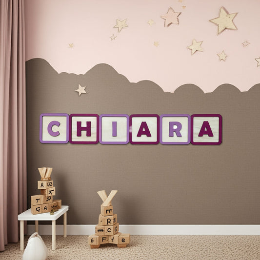 Lettera incorniciata Realizzazione NOME PERSONALIZZATO in legno