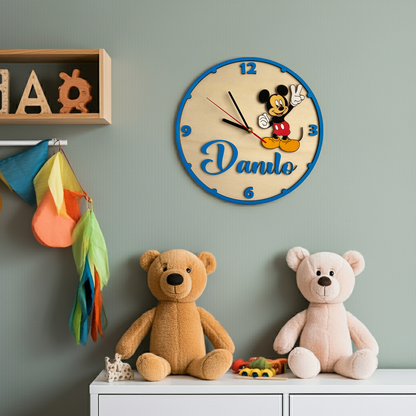 Orologio da parete Topolino - Personalizzato con NOME